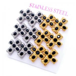 Stainless Steel Stone&Crystal Earring - KE120825-HR