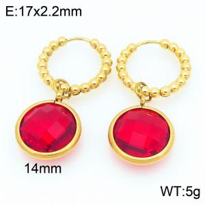 Stainless Steel Stone&Crystal Earring - KE121188-Z