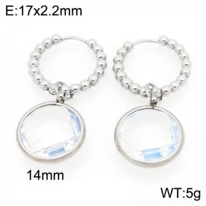 Stainless Steel Stone&Crystal Earring - KE121195-Z