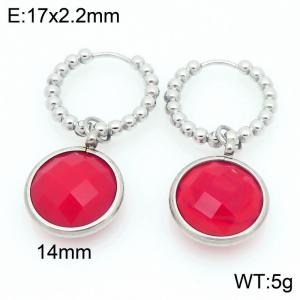 Stainless Steel Stone&Crystal Earring - KE121197-Z