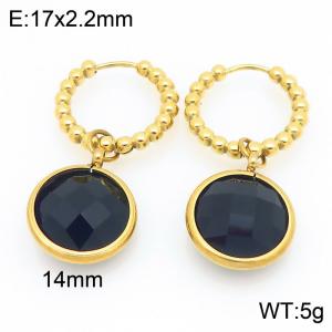 Stainless Steel Stone&Crystal Earring - KE121198-Z