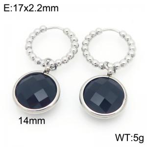 Stainless Steel Stone&Crystal Earring - KE121199-Z