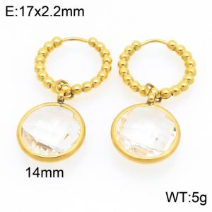 Stainless Steel Stone&Crystal Earring - KE121202-Z