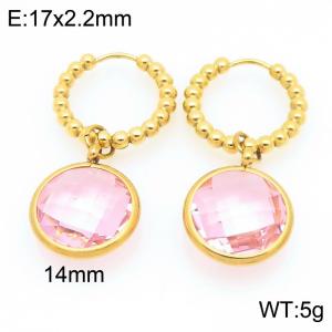 Stainless Steel Stone&Crystal Earring - KE121204-Z