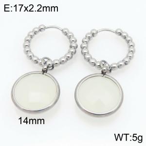 Stainless Steel Stone&Crystal Earring - KE121207-Z