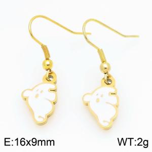 Stainless steel White funny ghost Dripping Oil earrings for ladies as Jewelry Gifts - KE121232-Z