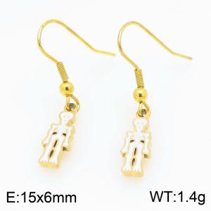 Stainless steel White Skull Dripping Oil earrings for ladies as Jewelry Gifts - KE121233-Z