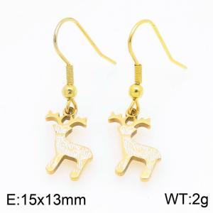 Stainless steel Christmas hang tag Dripping Oil earrings for ladies as Jewelry Gifts - KE121265-Z