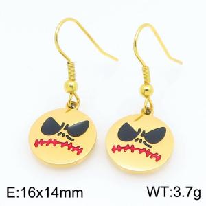 Stainless Steel Halloween Ghost Face Oil Drop Earrings, Perfect as Jewelry Gifts for Women - KE121274-Z