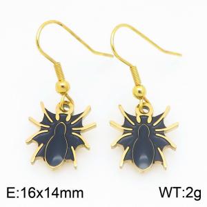 Stainless steel Halloween Dark Spider Dripping Oil earrings for ladies as Jewelry Gifts - KE121282-Z