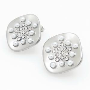 Stainless Steel Stone&Crystal Earring - KE121303-HM