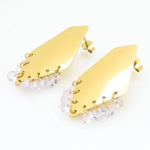 Stainless Steel Stone&Crystal Earring - KE121306-HM