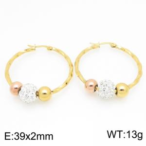 Stainless Steel Stone&Crystal Earring - KE121634-LO