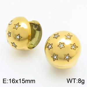 Stainless Steel Stone&Crystal Earring - KE122178-KFC