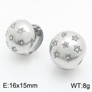 Stainless Steel Stone&Crystal Earring - KE122179-KFC