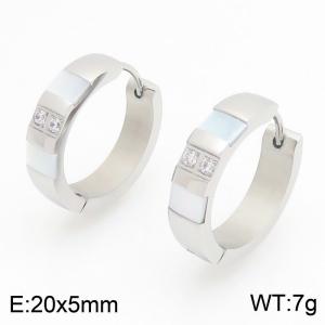 Stainless Steel Stone&Crystal Earring - KE122461-WM