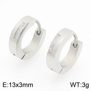 Stainless Steel Stone&Crystal Earring - KE122480-WM