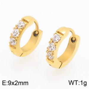 Stainless Steel Stone&Crystal Earring - KE122485-WM