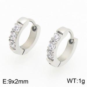 Stainless Steel Stone&Crystal Earring - KE122486-WM