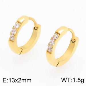 Stainless Steel Stone&Crystal Earring - KE122487-WM