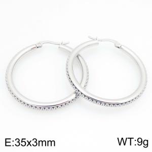 Stainless Steel Stone&Crystal Earring - KE122551-GC
