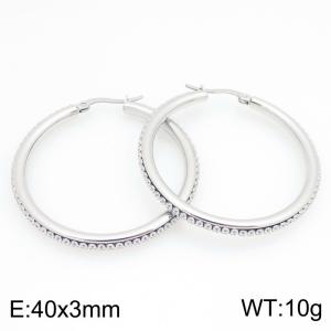Stainless Steel Stone&Crystal Earring - KE122553-GC