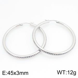 Stainless Steel Stone&Crystal Earring - KE122555-GC