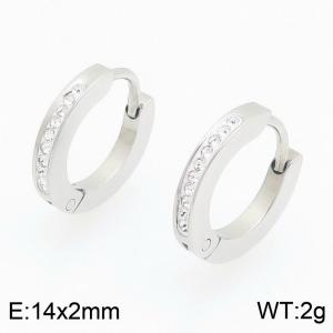 Stainless Steel Stone&Crystal Earring - KE122558-GC