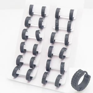 Stainless Steel Black-plating Earring - KE122863-TLS