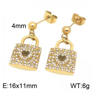 Stainless Steel Stone&Crystal Earring - KE123086-Z
