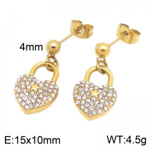 Stainless Steel Stone&Crystal Earring - KE123098-Z