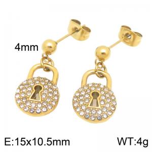 Stainless Steel Stone&Crystal Earring - KE123100-Z