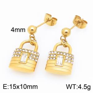 Stainless Steel Stone&Crystal Earring - KE123627-Z