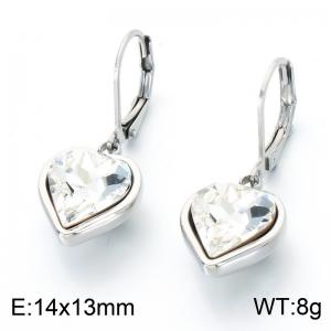 Stainless steel heart-shaped earrings as a gift for women, suitable for daily wear - KE123752-GC