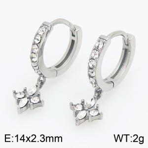 Stainless Steel Stone&Crystal Earring - KE123916-TOM