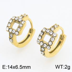 Stainless Steel Stone&Crystal Earring - KE123919-TOM