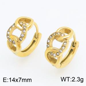 Stainless Steel Stone&Crystal Earring - KE123927-TOM