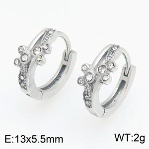 Stainless Steel Stone&Crystal Earring - KE123934-TOM