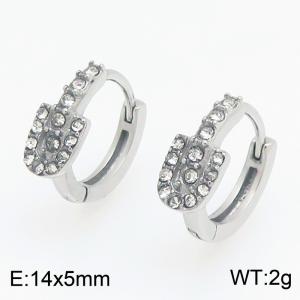 Stainless Steel Stone&Crystal Earring - KE123936-TOM