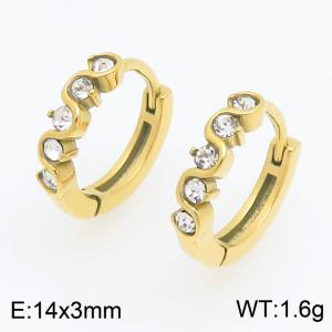 Stainless Steel Stone&Crystal Earring - KE123943-TOM