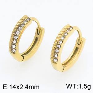 Stainless Steel Stone&Crystal Earring - KE123945-TOM