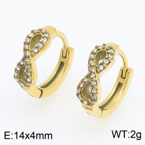 Stainless Steel Stone&Crystal Earring - KE123949-TOM
