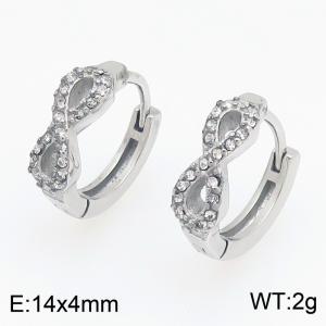 Stainless Steel Stone&Crystal Earring - KE123950-TOM