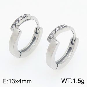 Stainless Steel Stone&Crystal Earring - KE123952-TOM