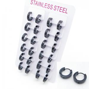 Stainless Steel Black-plating Earring - KE124109-XY