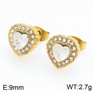 Stainless Steel Stone&Crystal Earring - KE134139-KL