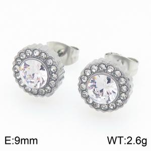 Stainless Steel Stone&Crystal Earring - KE134140-KL