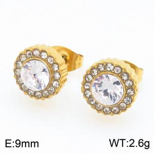 Stainless Steel Stone&Crystal Earring - KE134141-KL
