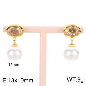 Stainless Steel Stone&Crystal Earring - KE134145-HR