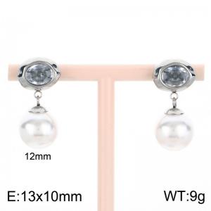 Stainless Steel Stone&Crystal Earring - KE134146-HR